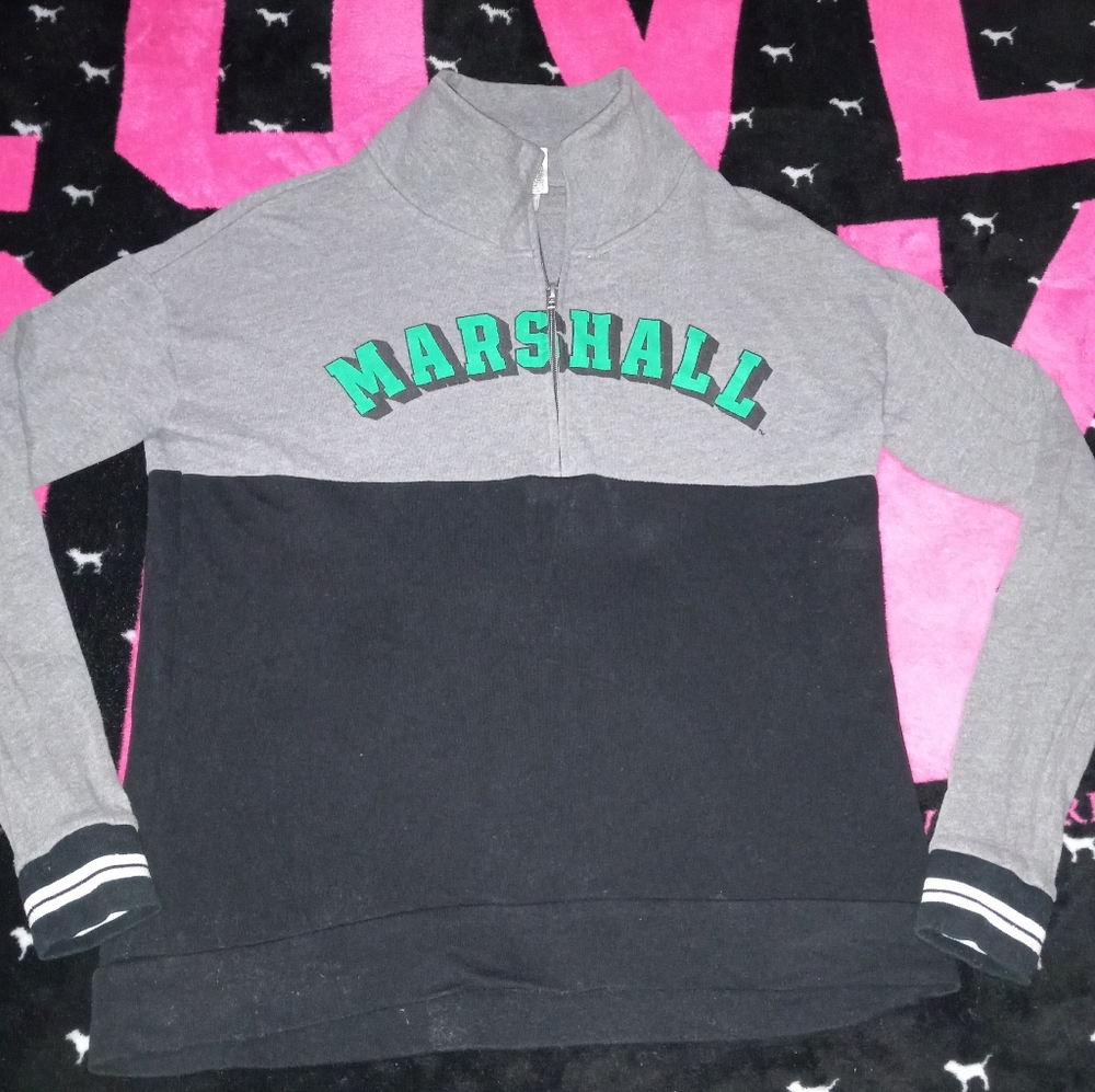 GUC VS PINK WEST VA-MARSHALL UNIVERSITY SPARKLY WRIST PULLOVER